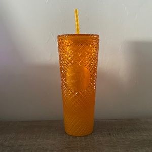 Starbucks Mango Gradient Crosshatch Cold Cup
